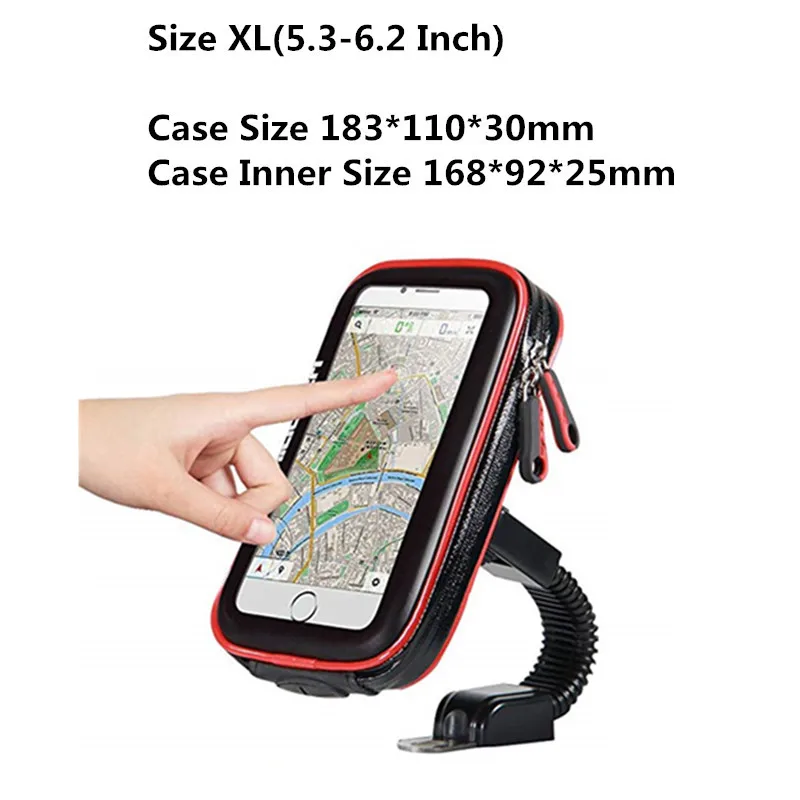 Size XL Водонепроницаемый мотоцикл зеркало заднего вида сумка для крепления переключатель чехол Стояночная Опора мотоцикла держатель телефона с слотом для карт сотовый телефон мобильный телефон - Цвет: Size XL