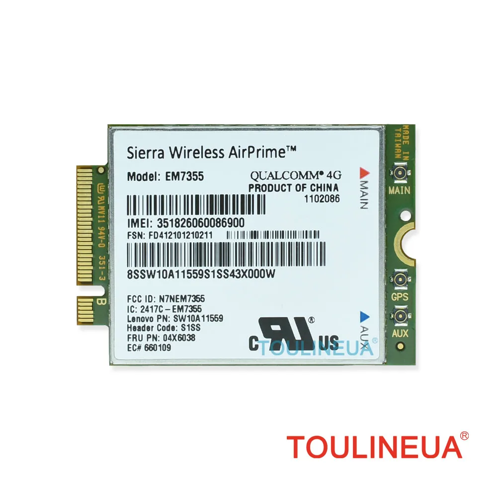 EM7355 FRU 04X6038 Gobi5000 LTE NGFF 4G WWAN сетевая карта для Lenovo L440 L540 T431s T440 T440s T440p T540P W540 X240|Сетевые
