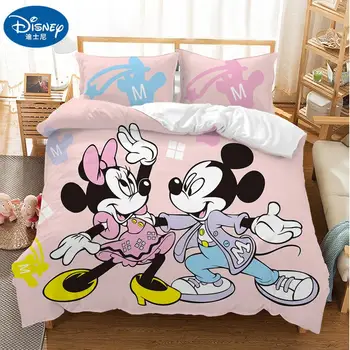 

Disney Mickey Minnie Mouse Bedding Set Twin Full Queen King Single Double Super King Size Duvet Cover Pillow Cases 3pcs New