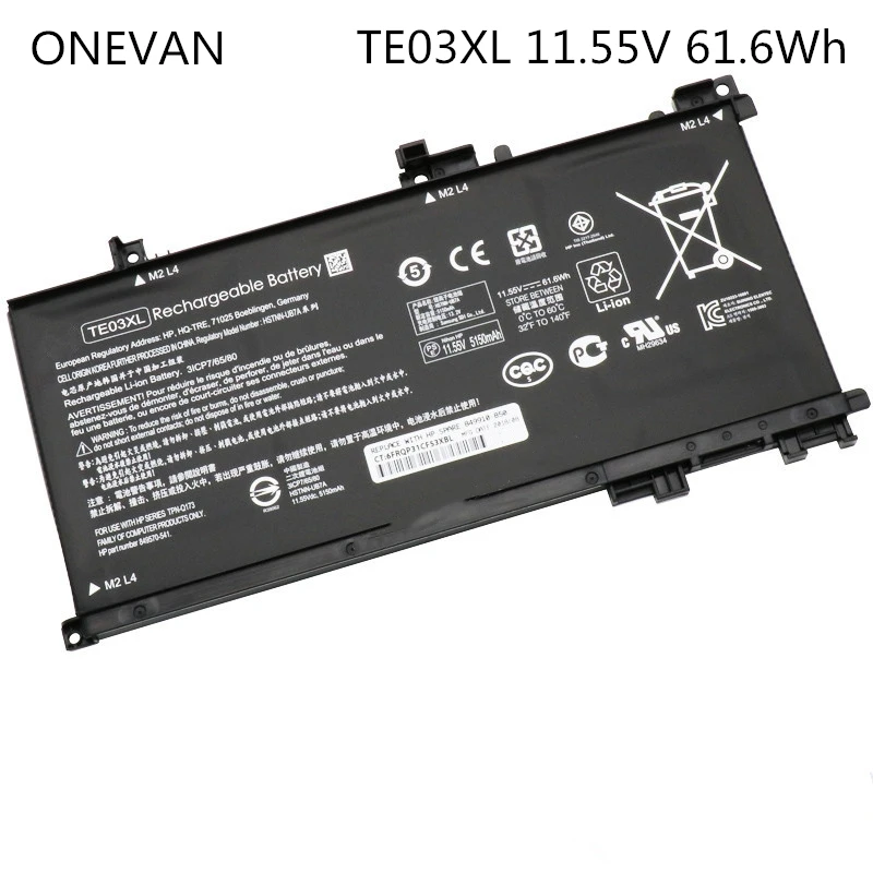 ONEVAN TE03XL Аккумулятор для ноутбука HP Omen 15 TPN-Q173 HSTNN-UB7A 115-bc011TX 15-bc012TX 15-AX015TX 849910-850 11 55 V