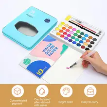 36 цветов Твердые акварельные краски Краски набор акварель Краски ing ручной-Краски ed переносная живопись комплект железная коробка для хранения товары для рукоделия
