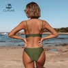 CUPSHE Army Green Solid Bikini Set Women Triangle Sexy Two Pieces Swimwear 2022 Girl Plain Beach Bathing Suit Swimsuits ► Photo 2/6