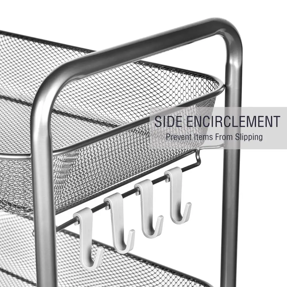 Волшебный союз 3/4/5 слоя корзина для хранения полки мебель мешок для мусора стеллаж для хранения прокатки Кухня кладовая Ванная комната тележка с 4 Крючки