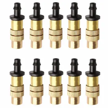 

10 pcs Adjustable Misting Nozzle for Gardening Sprinkle Brass Watering Sprinkler Sprayer For Irrigation System-Dropship