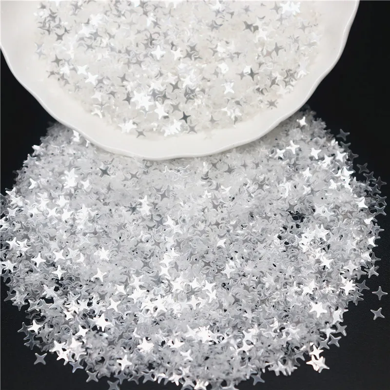 3mm 4mm 5mm 6mm Transparent Crystal Sequin Cup Flat Round PVC Loose Sequins for Diy Handmade Sewing Accessories 10g