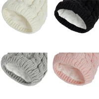 1 Set Baby Hat and Mittens Set Kids Knitted Cotton Beanie Cap Winter Warm Boys Girls Double Pompom Hats Gloves 5
