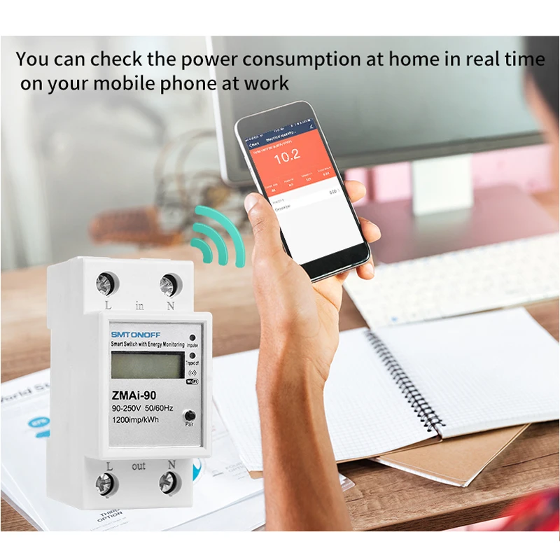 WiFi Smart Life app 5 (60) однофазный din рейку смарт переключатель с контролем энергии
