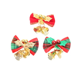 

30Pc Christmas Bows Bowknot with Bell Merry Christmas Xmas Gifts Bows Tie Christmas Tree Ornament for Home Navidad Decor