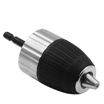 

Quickly Release Electric Drill Chuck1.5-1m Clamp3/8-24Unf With Hex Shank Threaded Postshank Adapter Fits Impact Drill Bits