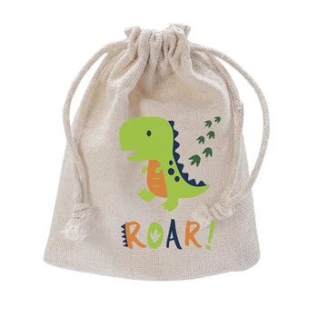 

Dinosaur Jurassic World T-Rex Roar Party Favor baby shower Gender Reveal first 1st 2nd Birthday Decoration candy Goodie Gift Bag