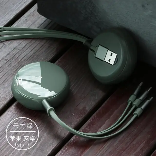 USB кабель многофункциональное освещение android type-c порт IOS iphone смарт настенный переключатель провода micro Зарядка apple huawei Xiaomi zuk - Название цвета: dark green