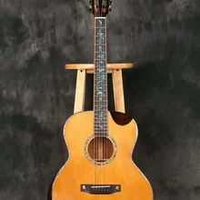 Высококачественная акустическая электрогитара ручной работы из цельного дерева, 39 дюймов, глянцевая Акустическая гитара, Жесткий Чехол