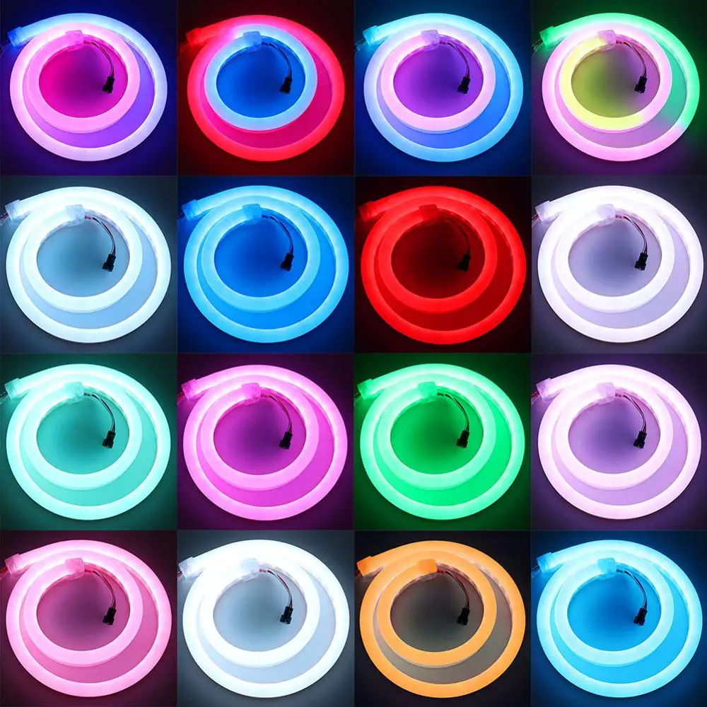 WS2812B WS2811 SK6812 RGB светодиодный неоновый пиксельный канат 60 Светодиодный s/M DC 5 В/12 В/24