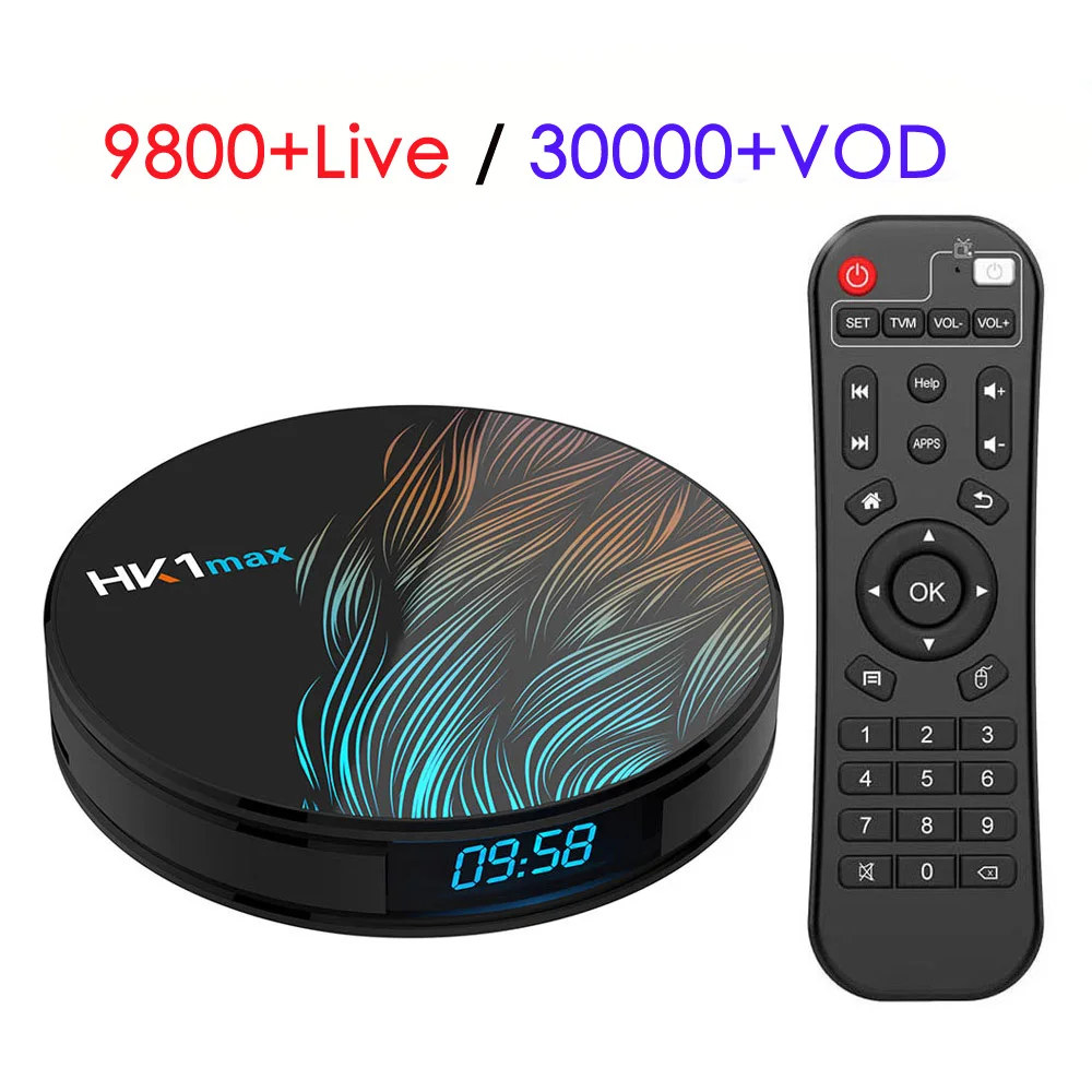 

HK1 MAX RK3328 Quad Core 4GB+64GB French Dutch Arabic Spain Sweden Portugal Poland Nordic USA Indian Android 9.0 IPTV TV Box M3U