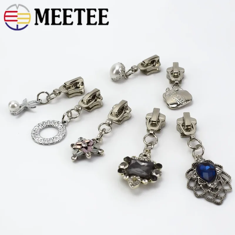 Meetee 5 шт. # металлические ползунки для молнии Head MetalZip DIY куртки одежда застежка