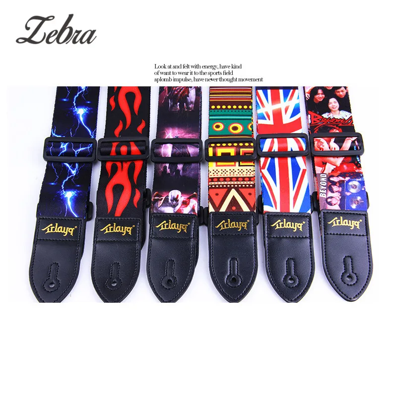

Adjustable Nylon Guitar Strap for Acoustic Electric Guitar and Bass Embroidery Printing Bass Strap Belt Musical Accessories