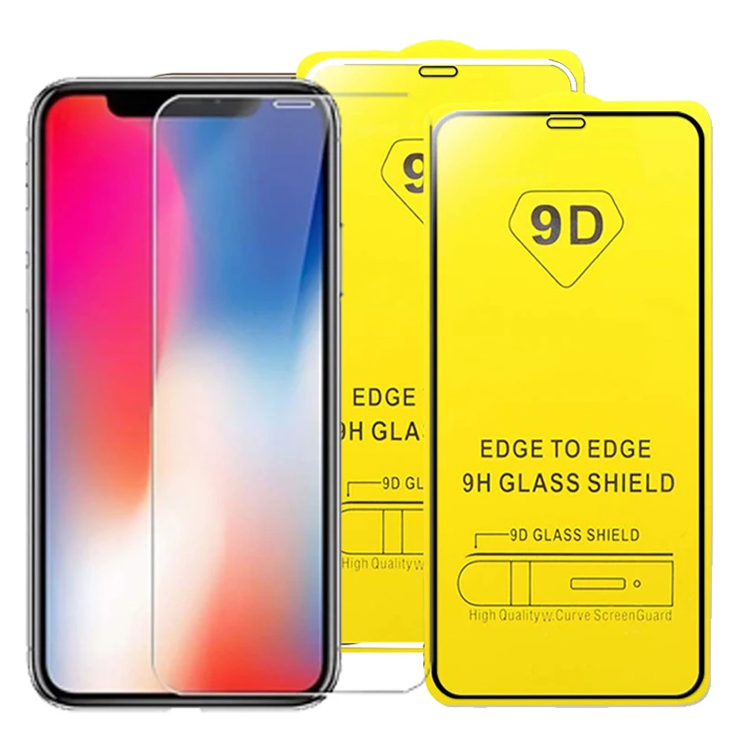 

9D For iPhone 11 Pro Max Glass Full Cover Screen Protector Protective On For iphone XS X XR 8 Plus 7 6 S 6S Tempered Glas Film