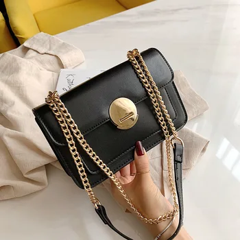 

Baobao Female 2019 New Chao Korean Edition Simple, Fashionable, Fresh Single Shoulder Bag with Chain, Chain, Lock and Slant Bag