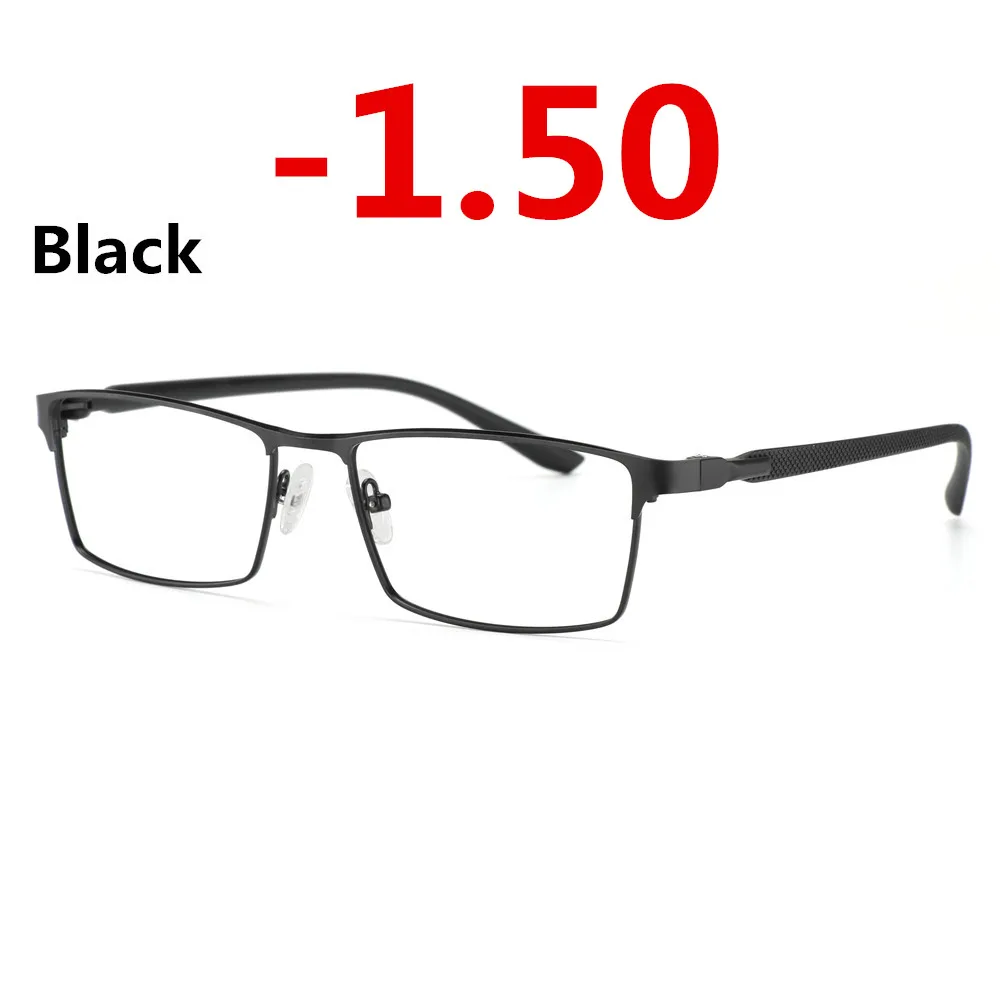 Мужские фотохромные Рецептурные очки для близоруких полноободных очков оправа близоруких солнцезащитных очков чувствительные линзы переходные линзы - Цвет оправы: black-1.50