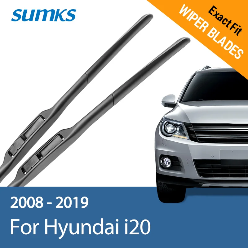 Sumks Wiper Blades For Hyundai I20 24"&16" Fit Hook Arms 2008 2009 2010
