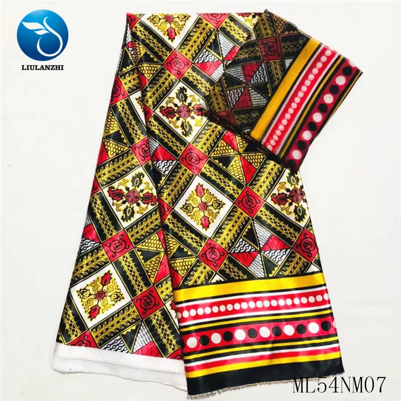 

LIULANZHI 2019 imitated silk fabric african print wax 4 yards and 2 yards chiffon african polyester fabric ankara ML54NM070-18