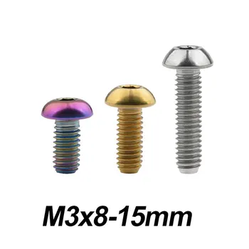 

1Pcs Xingxi Titanium Ti Bolts M3 x8 10 15mm Inner Hexagon Half Round Head Bolt Screws for Bike Bicycle Part Fasteners