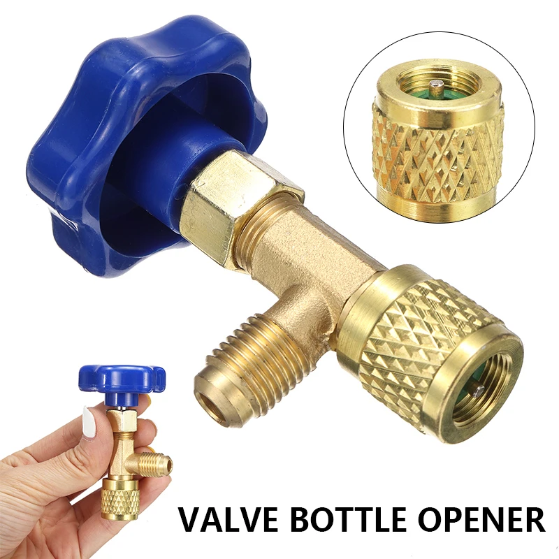 

1Pc Dispensing Refrigerant Can Tap Valve Bottle Opener Low Pressure for R22 R134a R410A Gas 1/4 SAE Connector Mayitr