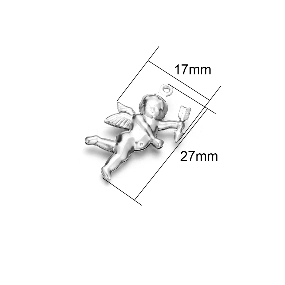 Semitree, 50 шт., нержавеющая сталь, твердая оболочка, талисманы, браслеты, изготовление, подвеска для DIY, ювелирное ожерелье, очаровательные припасы для ремесла - Окраска металла: angel