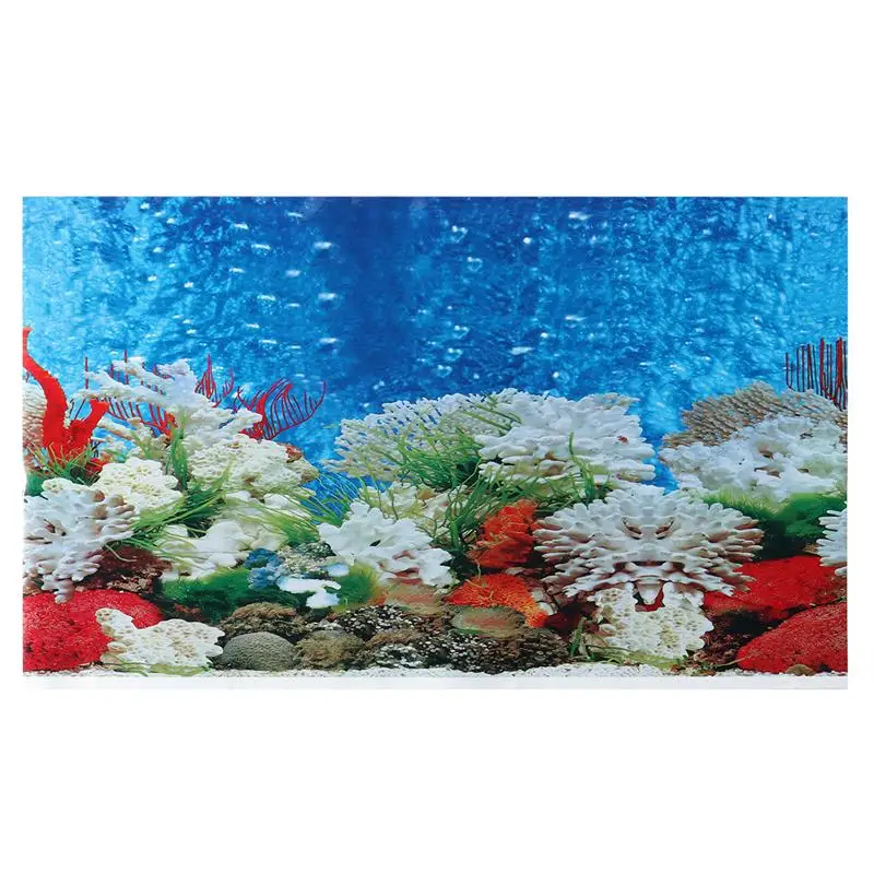 Aquarium Fish Tank Background Sticker Adhesive Wallpaper Fish Tank Decorative Pictures Backdrop Image Decor(52 X 40cm