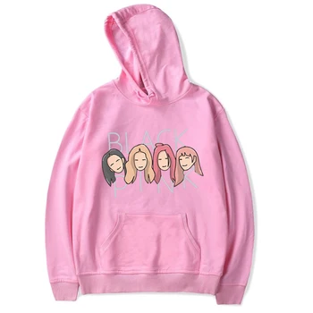 

Girls BLACKPINK JISOO JENNIE ROSE LISA Hoodie Fashion Print Women Men Casual Sweatshirt Hooded Kpop Harajuku Casual Pullover