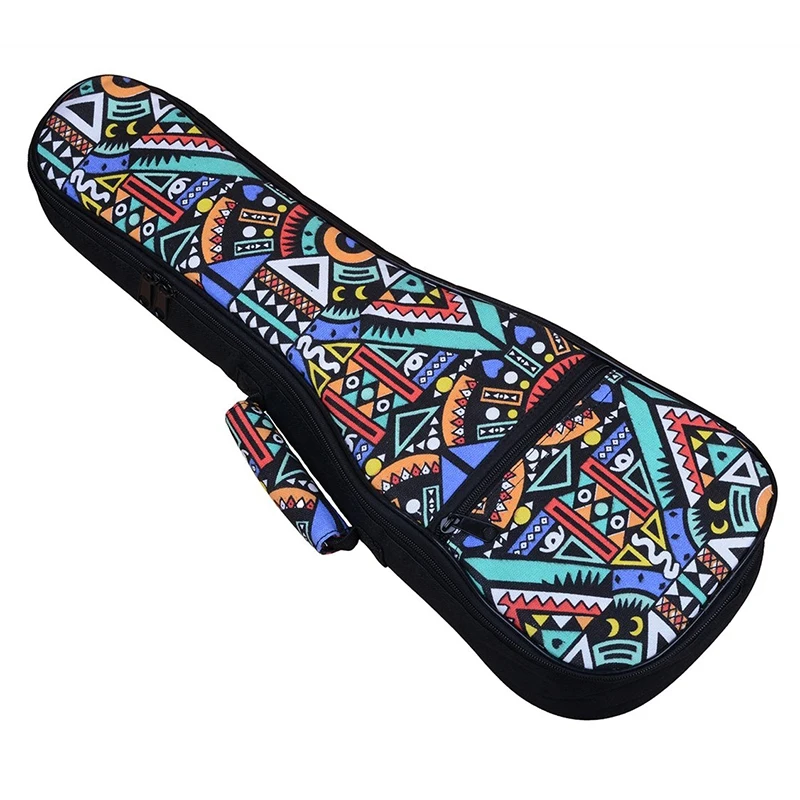 SEWS-26 Inch Double Strap Hand Folk Ukulele Carry Bag Cotton Padded Case For Ukulele Guitar Parts Accessories,Blue-Graffiti