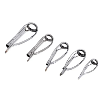 HOT OFFER ❤️ 5pcs Stainless Steel Fishing Rod Tip Ring Eye Guide with SIC Ring Repair Kit - discount item 42% OFF Sports & Entertainment