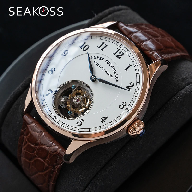 Лучший бренд класса люкс Для мужчин механические часы ST8000 Seagull Tourbillon двигаться