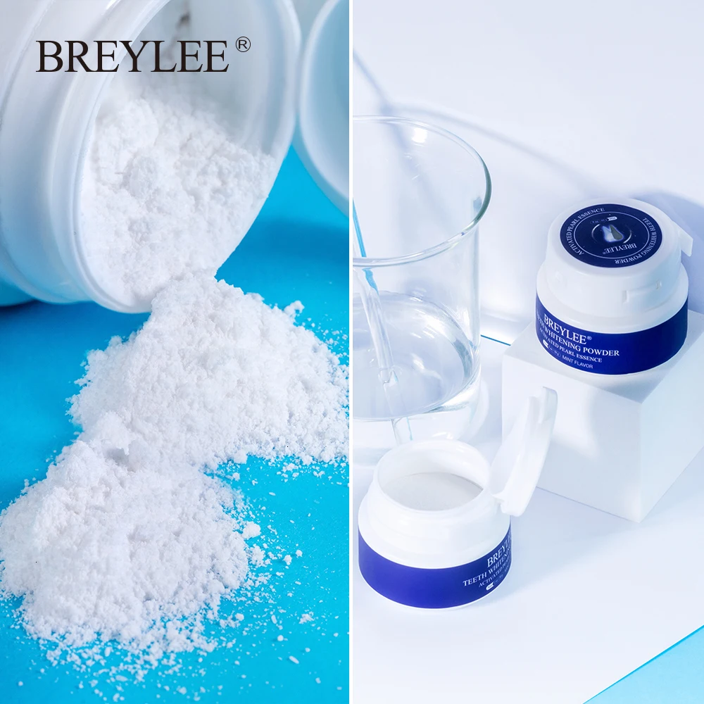 BREYLEE Teeth Whitening Powder Remove StainsPlaque Cleaning Hygiene Bleaching Dental Toothpaste Tools Oral White Teeth Care 30g