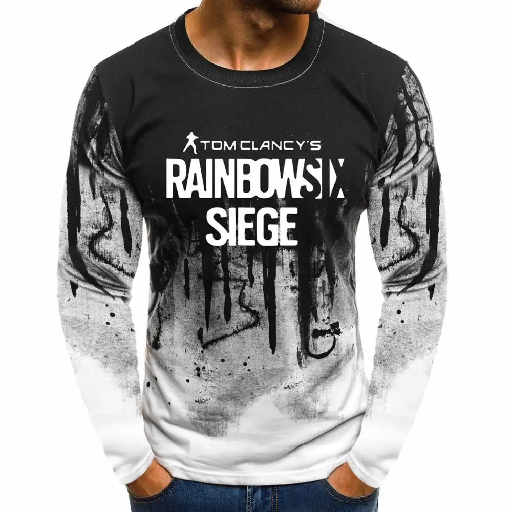 Rainbow six siege Свитшоты модные мужские градиентные пуловер с круглым вырезом толстовки пуловер с принтом толстовки хип хоп Harajuku для мужчин Clo