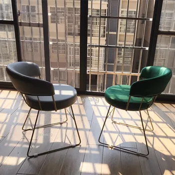 

Nordic Ins Iron Customized Makeup Chairs Dining Chair Bedroom Net Red Dressing Chair Simple Backrest Light Luxury Office Chair