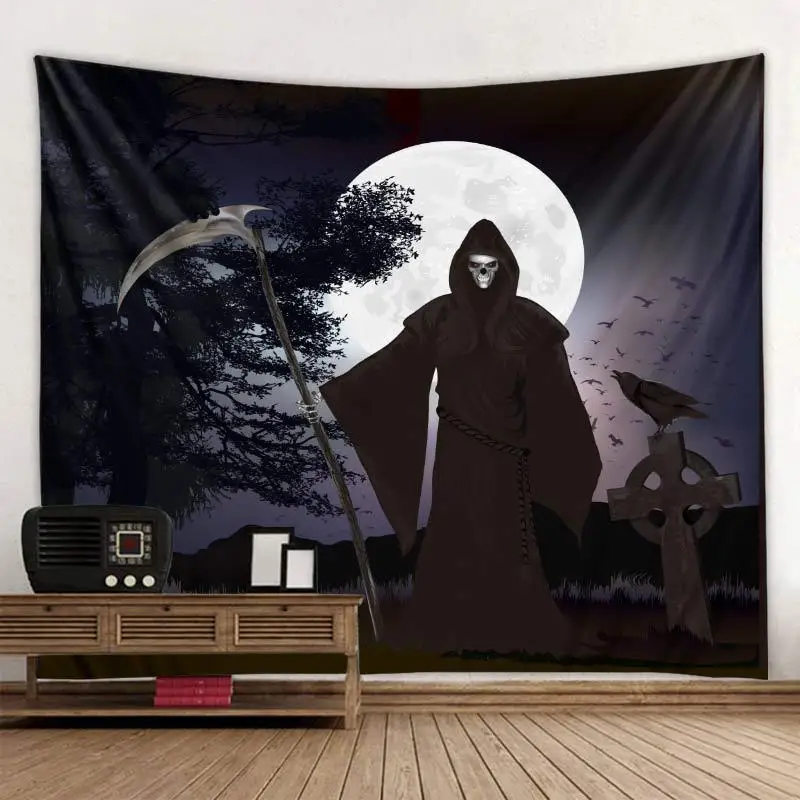 

skull 3D Printing Tapestrying Rectangular Home Decor Wall Hanging Halloween Party wall hanging style-2