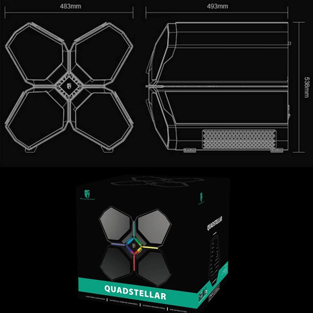 E-ATX материнская плата компьютерный чехол USB3.0x3 игровой бесшумный боковой прозрачный DIY настольный чехол s поддержка ATX/Micro-ATX с 5 вентилятором охлаждения