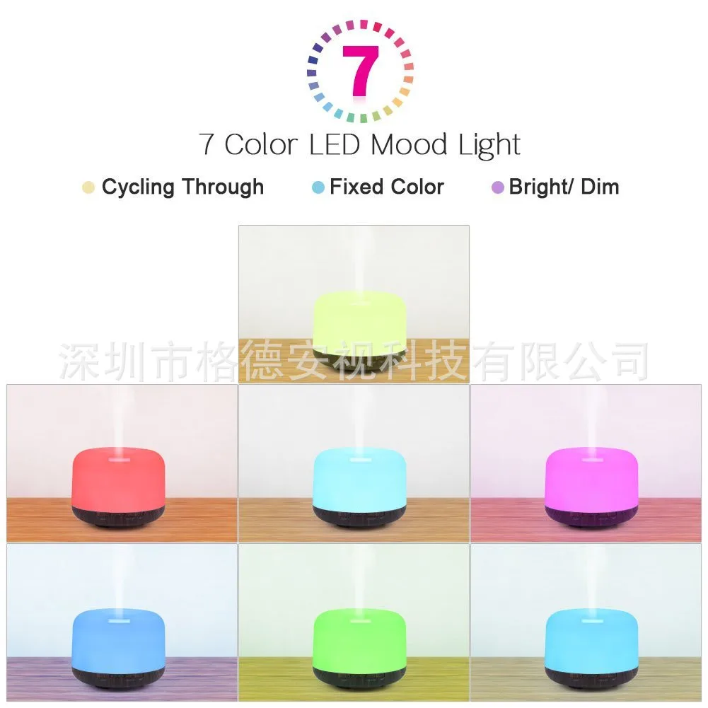 

Hot Selling 500 Ml Wood Grain MUJI-style Remote Control Aromatherapy Humidifier Essential Oil Aroma Diffuser