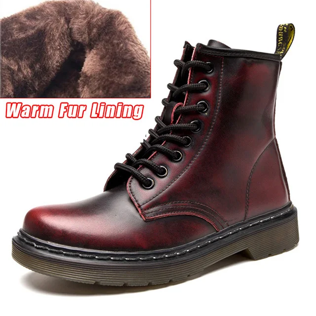 Red Fur QUANZIXUAN/женские ботинки из натуральной кожи; ботильоны; женская обувь; сезон осень-зима; Женские ботинки в байкерском стиле; женские ботильоны - Цвет: Red Fur