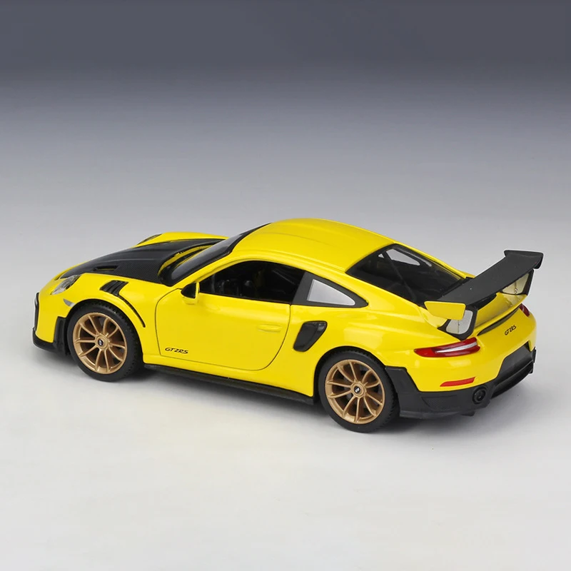 Maisto 1:24 911 GT2 RS желтая литая под давлением модель автомобиля Модель автомобиля модели детский автомобиль