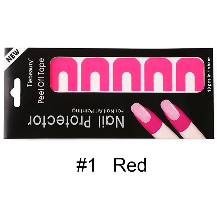 Red Защитные наклейки для ногтей, лак для ногтей, палисадный щит, переводные наклейки для печати, водостойкие наклейки, гибкая лента из латекса - Цвет: Red