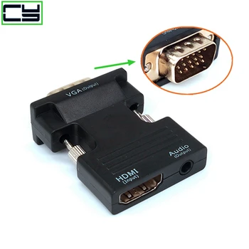 

HDMI Female to VGA Male Converter with Audio Adapter Support 1080P Signal Output Convertor with Audio Cables