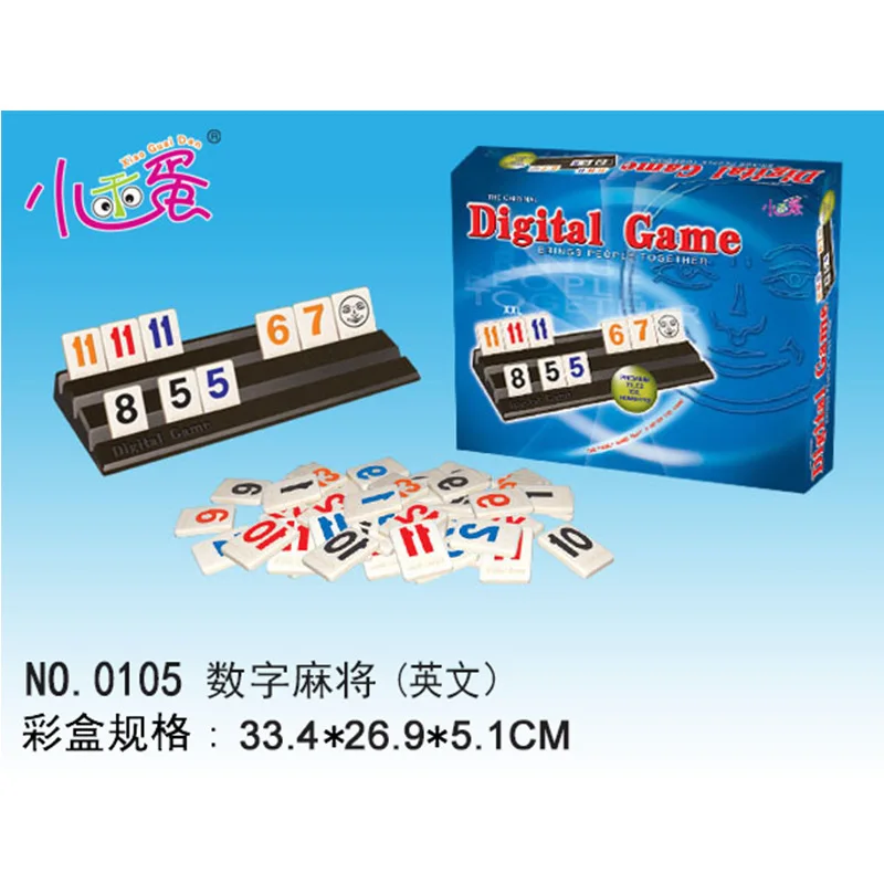 

With Numbers Mahjong Children'S Educational Toy with Numbers Poker Family Party Board Game Logic Thinking Reasoning Ability