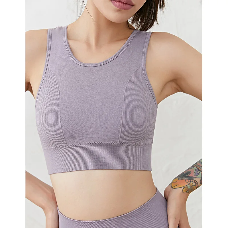 New bra women's non-steel ring back hollow shaping bra fitness piece Gym Vest