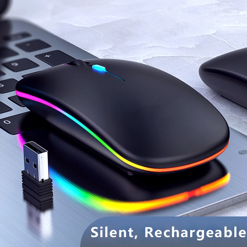 Беспроводная bluetooth мышь с цветным светом 2 4 ГГц игровые аксессуары для ноутбука