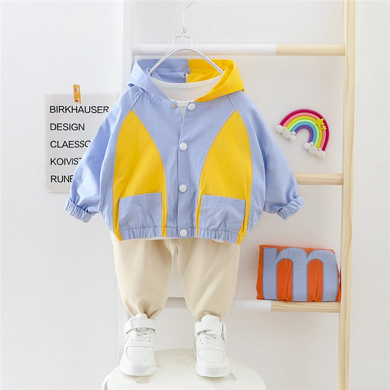 HYLKIDHUOSE Baby Girls Boys Clothing Sets 2020 Spring Kids Patchwork Coats Pants Toddler Infant Casual Clothes Children | Детская одежда
