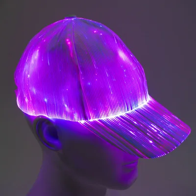 LED RGB Fiber Optic LED Hat Light Built 