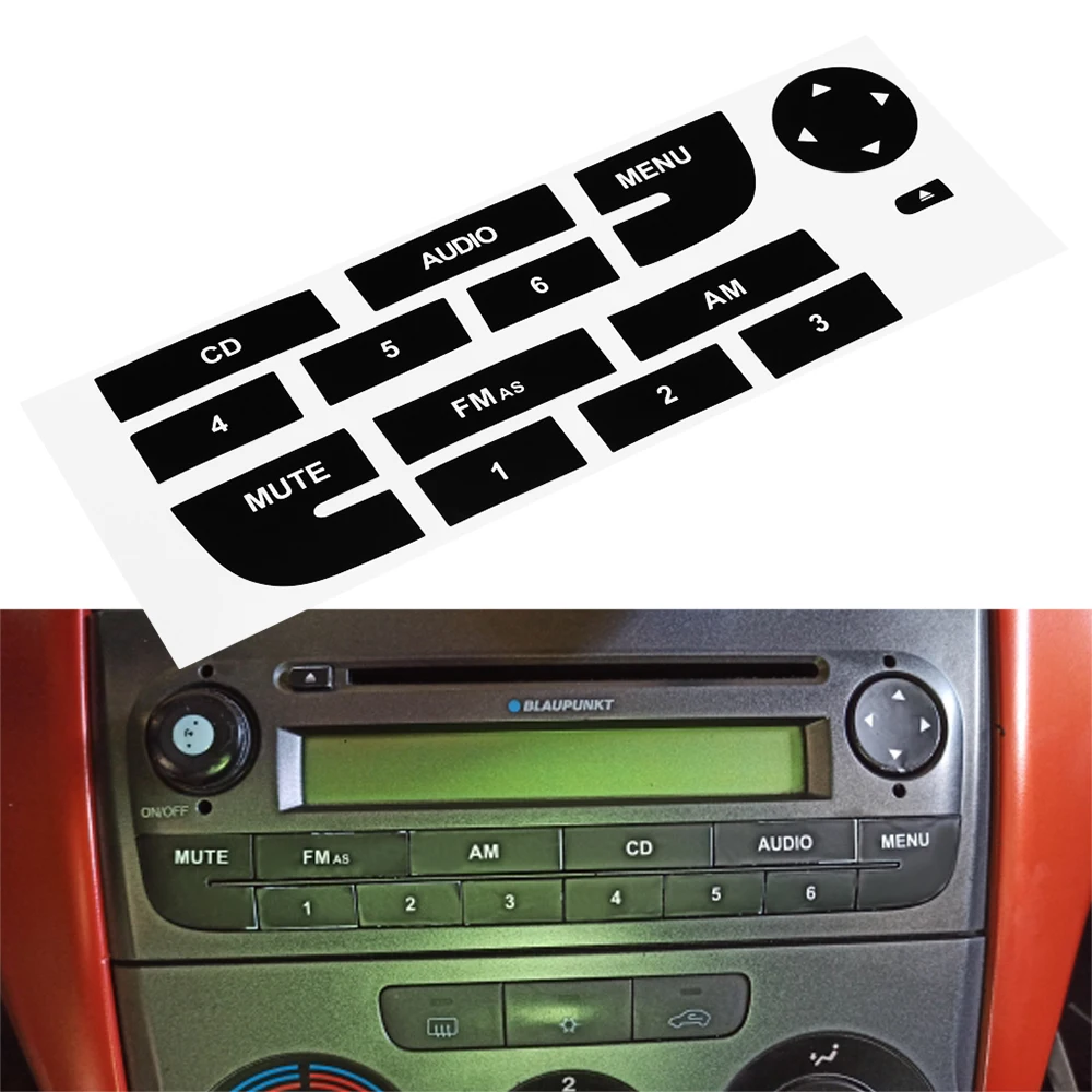 Front Radio Button Repair CD Decals Stickers Replacement For Fiat Grand  Punto