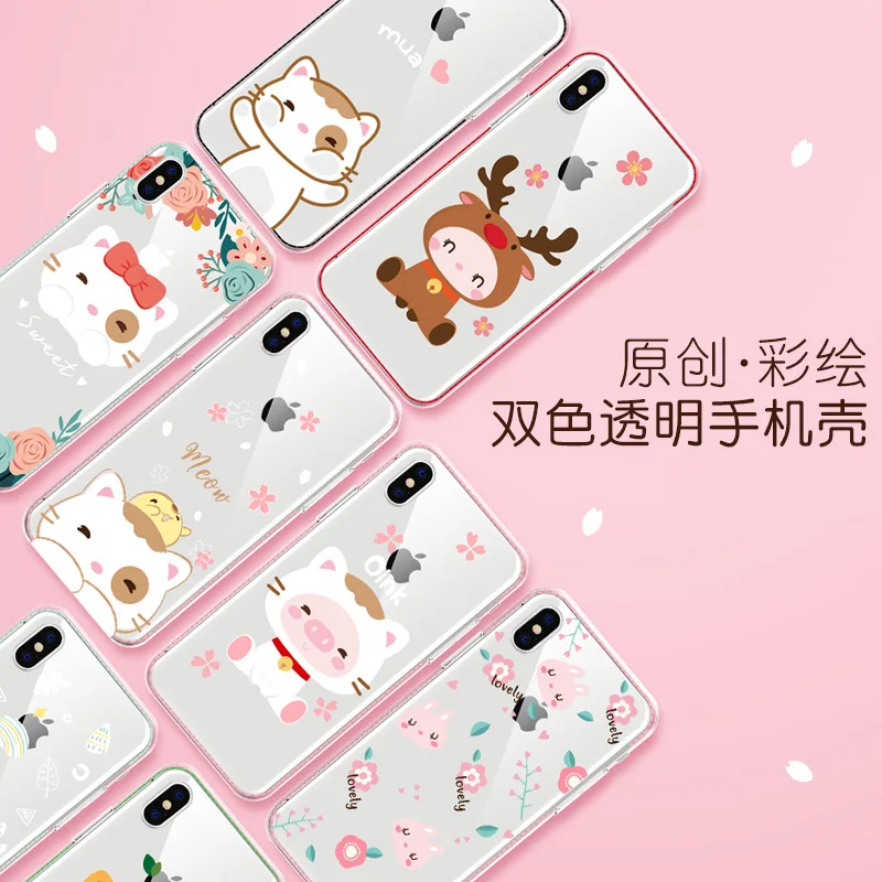 

LOFTER Suitable for iPhone X Phone Case iPhone X Transparent x r All Edges Included Shatter-resistant Protective Case x sma x Ne
